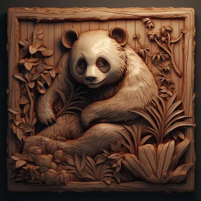 Nature and animals (Big panda 4, NATURE_1492) 3D models for cnc